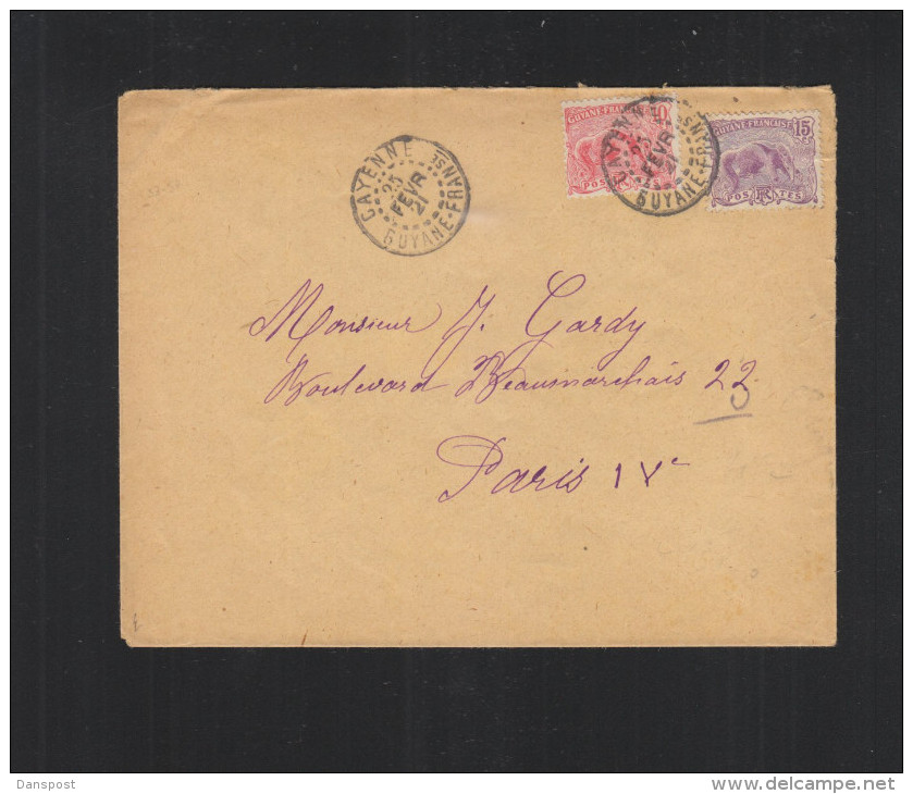 Guyane Francaise Lettre 1921 Pour Paris - Brieven En Documenten