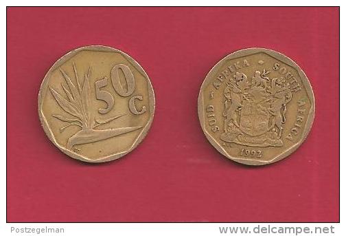 SOUTH AFRICA 1992, Coin XF, 50 Cent Strelizia, Normally Used, C2025 - Zuid-Afrika