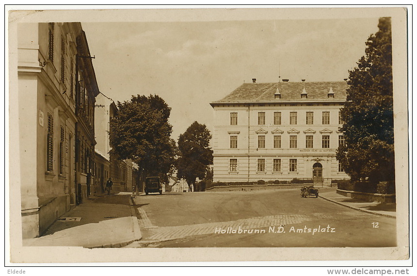 Hollabrunn ND Amtsplatz Real Photo  Hans Weihs 1942 Side Car - Hollabrunn