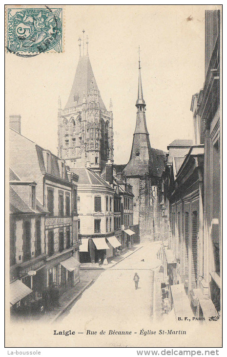 61 LAIGLE - Rue De Bécanne - église Saint Martin - L'Aigle