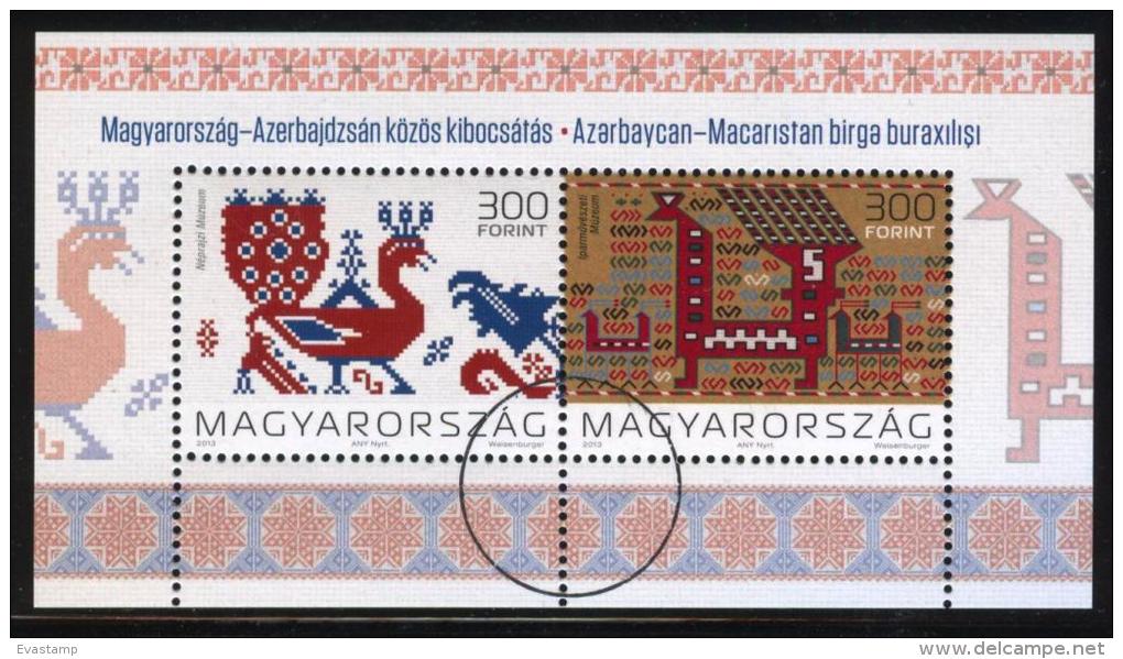 HUNGARY-2013. SPECIMEN-Hungarian-Azerbaijan Joint Issue / Peacock / Embroidery / Folk Art Sheet Mi:Bl.360. - Proofs & Reprints