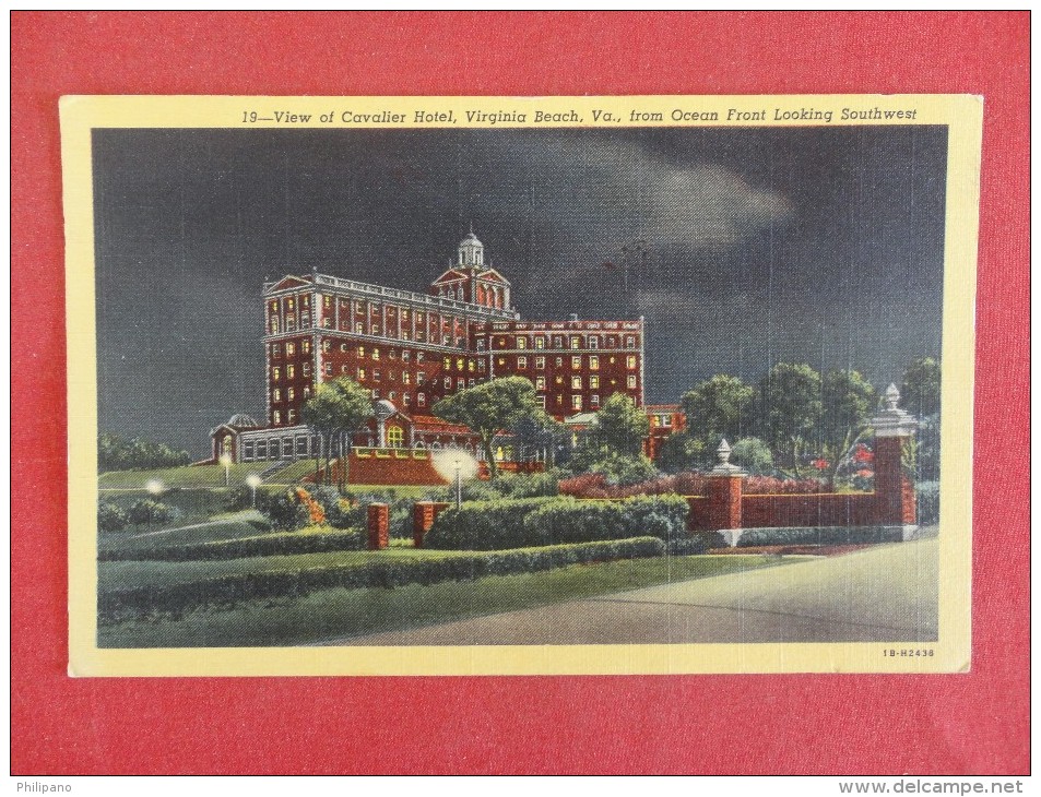 - Virginia > Virginia Beach  Night View Cavalier Hotel 1943 Military Free  Cancel   Ref 1289 - Virginia Beach