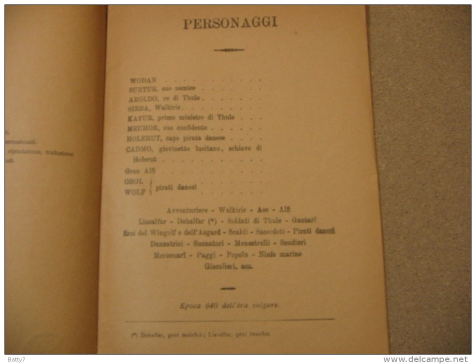 LIBRETTO D´OPERA SIEBA - LA SPADA DI WODAN  DI L. MANZOTTI - EDIZIONI RICORDI - Théâtre