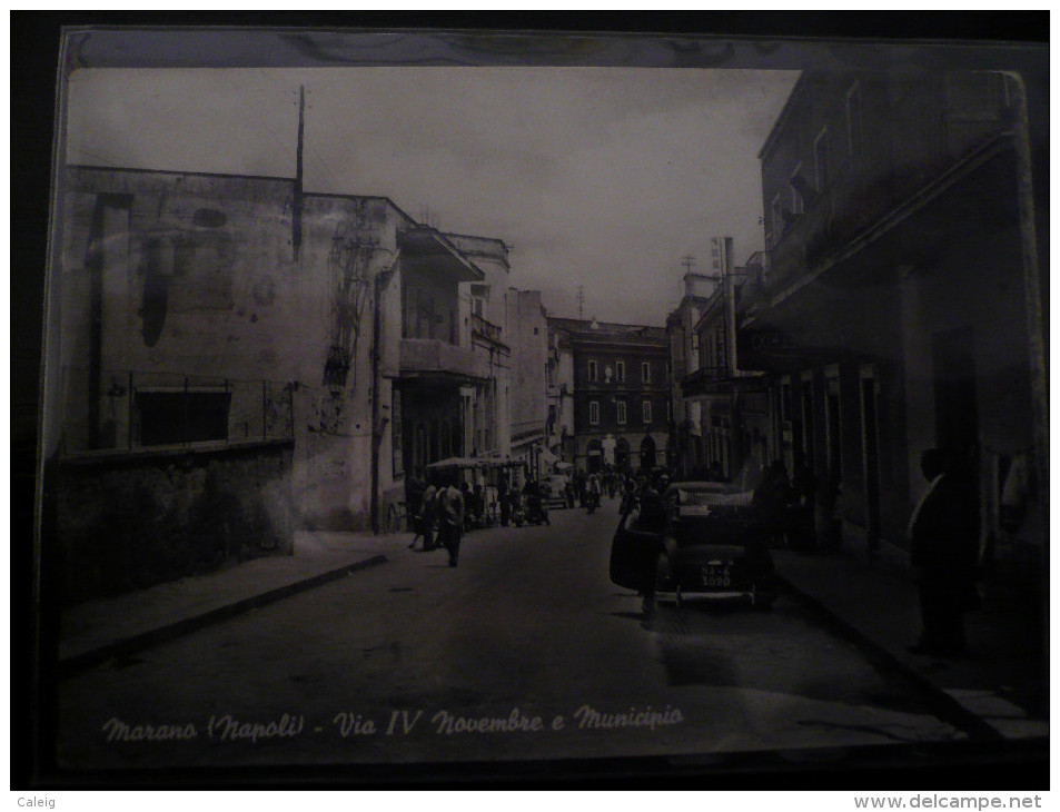 Marano Di Napoli Via IV Novembre Usata Anni 60 Francobollo Mancante - Marano Di Napoli