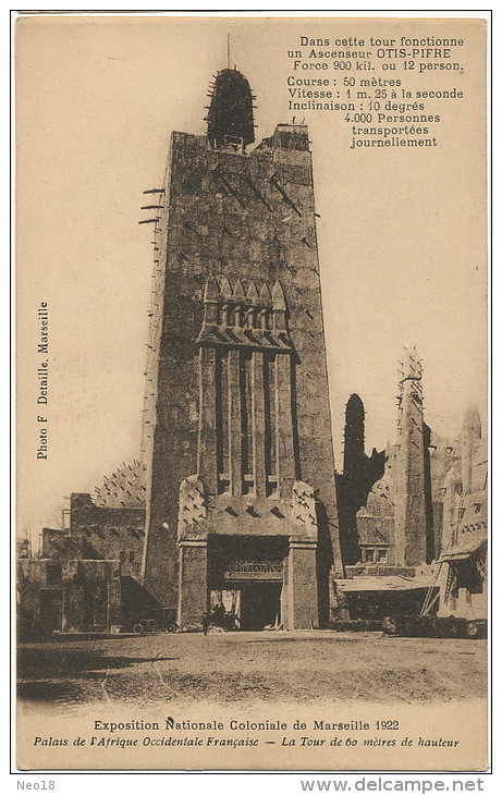 Pub Ascenseur Otis Pifre A L Expo Coloniale Marseille 1922 Abel Pifre Albert Et Lyon - Albert