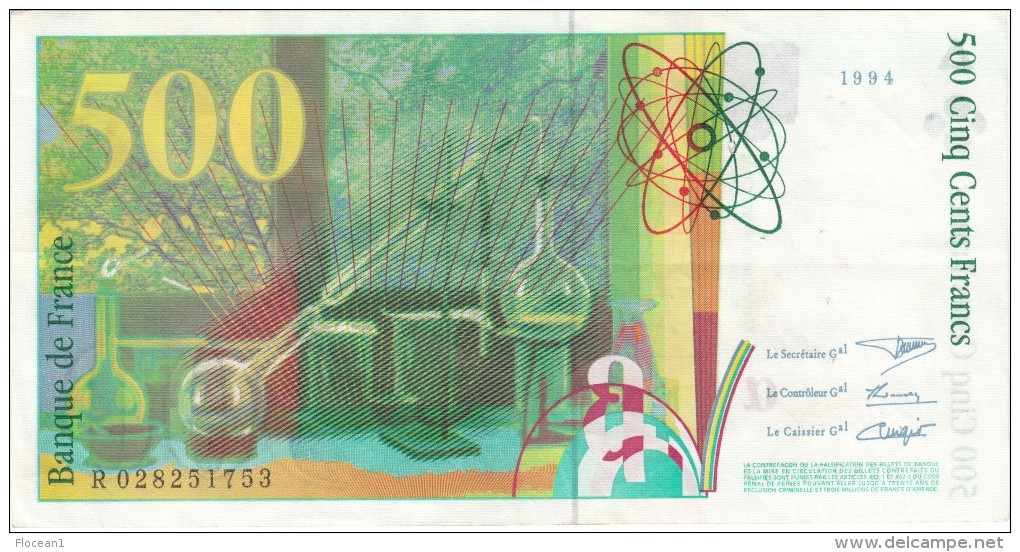 ****  BILLET 500 FRANCS 1994 PIERRE ET MARIE CURIE R028251753 **** EN ACHAT IMMEDIAT - 500 F 1994-2000 ''Pierre En Marie Curie''