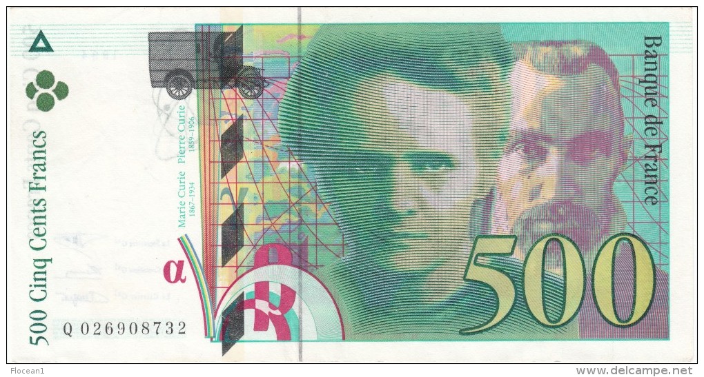 ****  BILLET 500 FRANCS 1994 PIERRE ET MARIE CURIE Q026908732 **** EN ACHAT IMMEDIAT - 500 F 1994-2000 ''Pierre En Marie Curie''