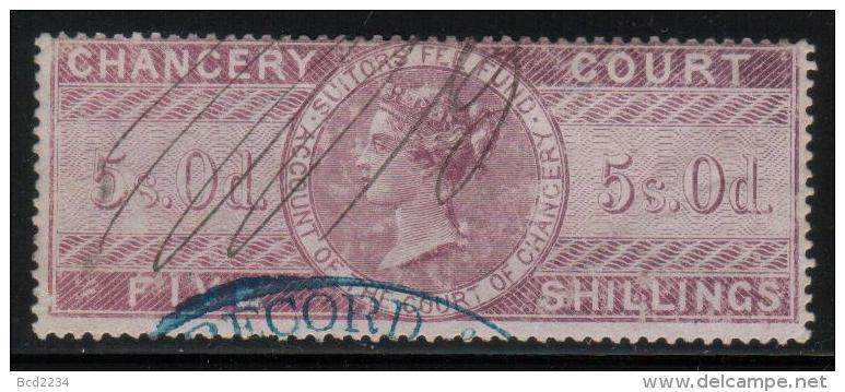 GB CHANCERY COURT REVENUE 1857 5/- LILAC WMK MACES PERF 14 BAREFOOT #75 - Revenue Stamps