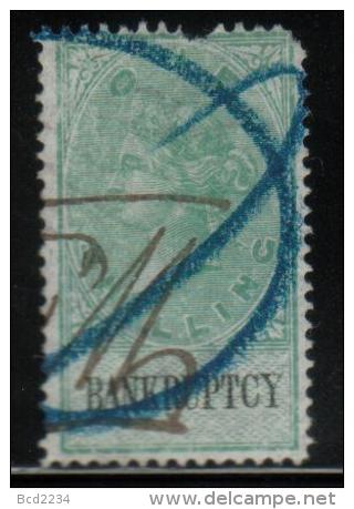 GB BANKRUPTCY REVENUE 1889 1/- GREEN & BLACK WMK VR PERF 14 BAREFOOT #04 - Fiscales