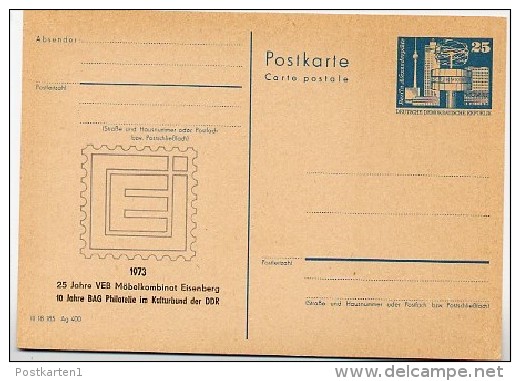 DDR P80-2-73 C2 Postkarte PRIVATER ZUDRUCK Möbelkombinat Eisenberg 1973 - Cartes Postales Privées - Neuves