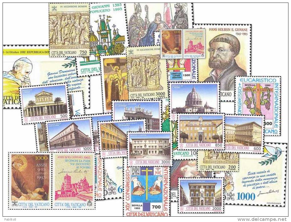 CITTÀ DEL VATICANO VATIKAN VATICAN 1993 ANNATA COMPLETA COMPLETE YEAR MNH - Full Years