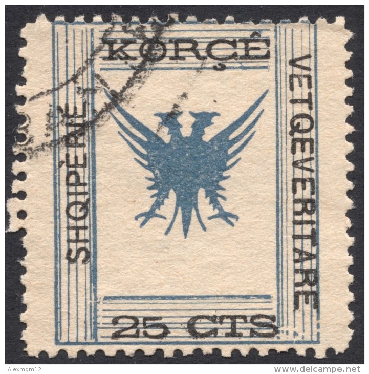 Albania, Korca, 25 C 1917, Sc # 59, Mi # 8, Used - Albania