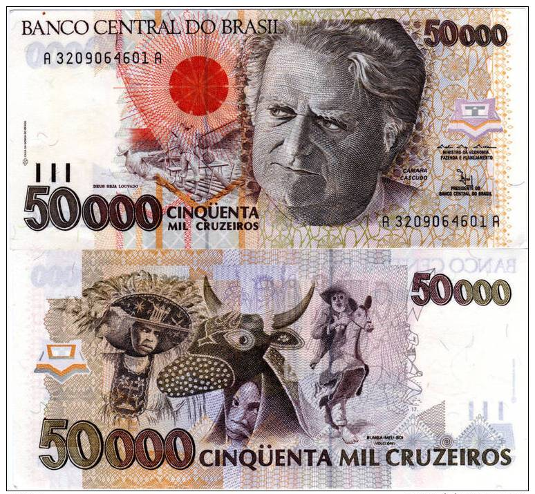 Brasil - Brasilien - Brazil      50000 Cruzeiros 1992 - Brasil