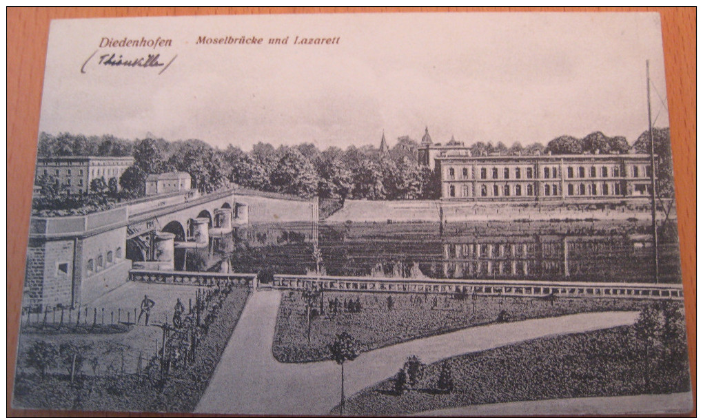 CPA Noir Et Blanc Thionville Diedenhofen Moselbrücke Und Lazarett - Thionville