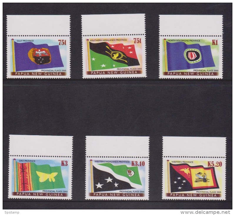 Papua New Guinea 2005 Provincial Flag Series III Set 6 MNH - Papouasie-Nouvelle-Guinée