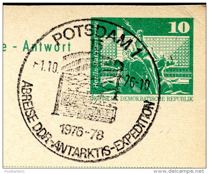 ANTARKTIS-EXPEDITION Potsdam 1978 Auf DDR P81A Antwort-Postkarte - Antarctische Expedities