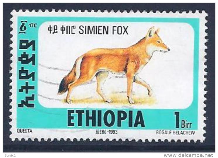 Ethiopia, Scott # 1393S Used Simien Fox,  1994 - Ethiopia