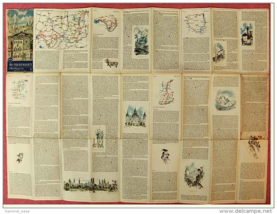 ARAL BV-Tourenkarte Oberbayern Westlicher Teil Mit Allgäu  -  Von Ca. 1955 - 1 : 150.000  -  Ca. Größe : 88 X 62,5 Cm - Maps Of The World