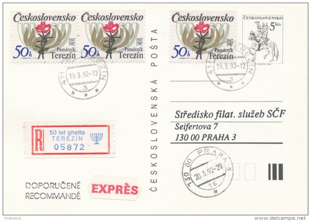 I2458 - Czechoslovakia (1992) Terezin: 50 Years Old Ghetto Theresienstadt (occasional Label Recommended) - Judaisme