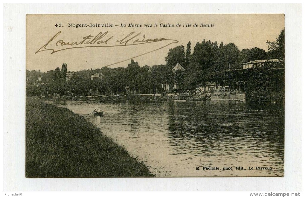 CP , 94 , NOGENT-JOINVILLE , La Marne Vers Le Casino De L'Ile De Beauté - Autres & Non Classés