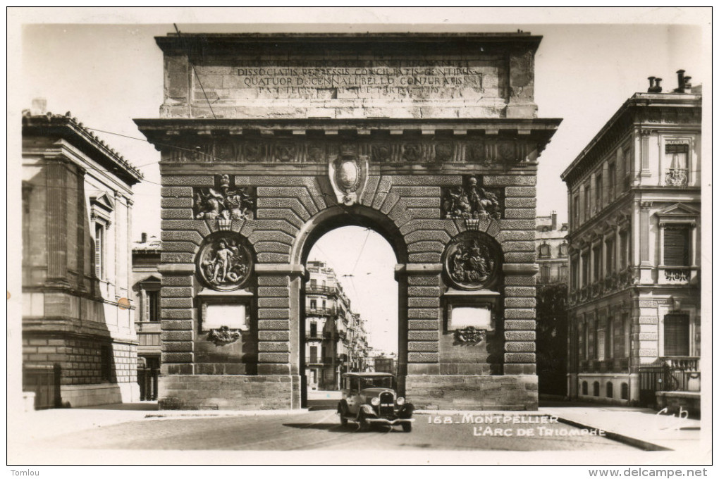 MONTPELLIER   Carte Photo Arc De Triomphe  1943  Automobile... - Montpellier