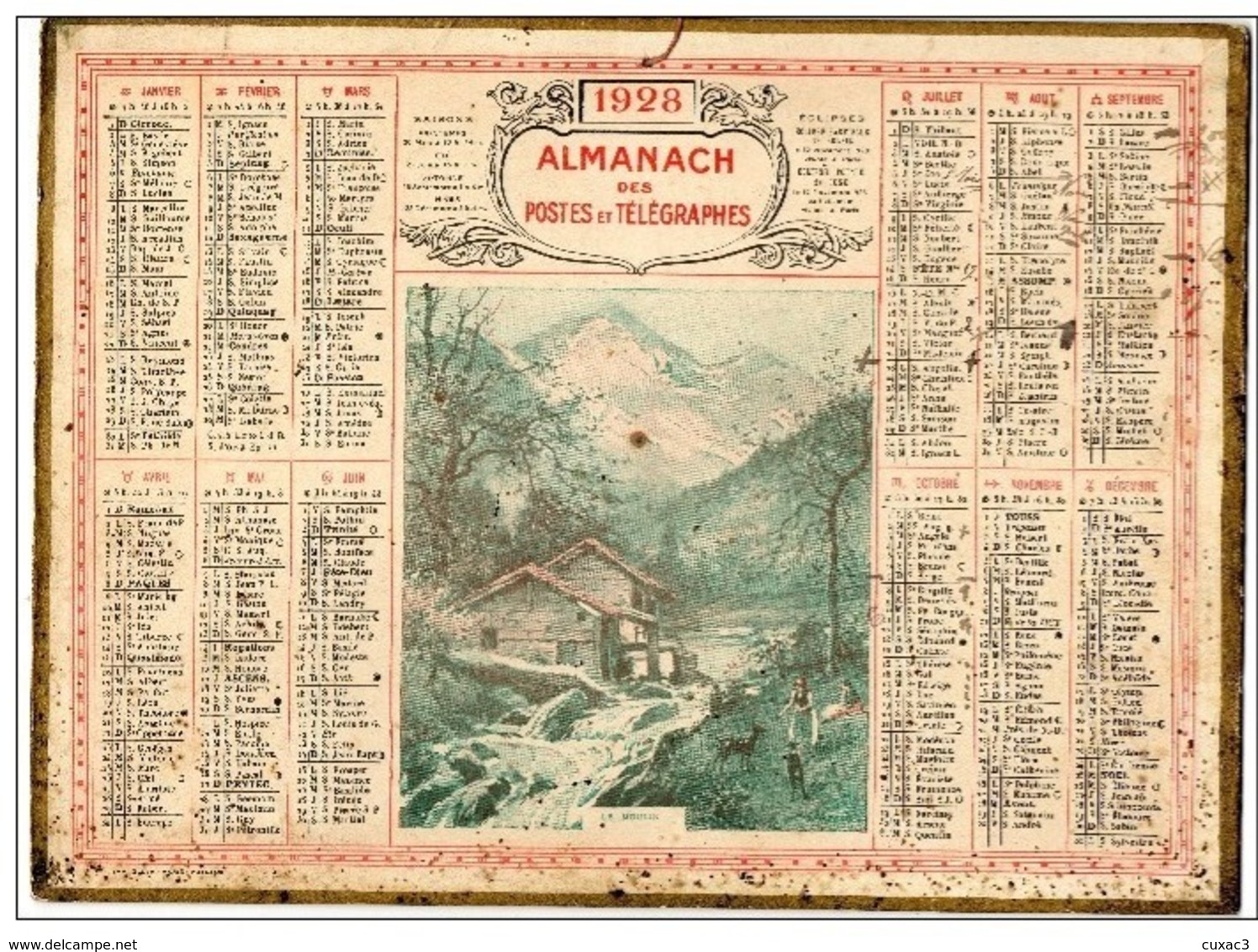 Almanach Des Postes Et Télégraphes 1928 Département Gard  - 6 Pages - Grand Format : 1921-40