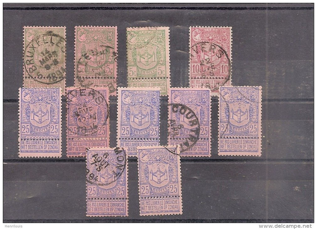 BELGIQUE 1894 Lot De Timbres Oblitérés    (ref 1319 ) - 1894-1896 Exhibitions