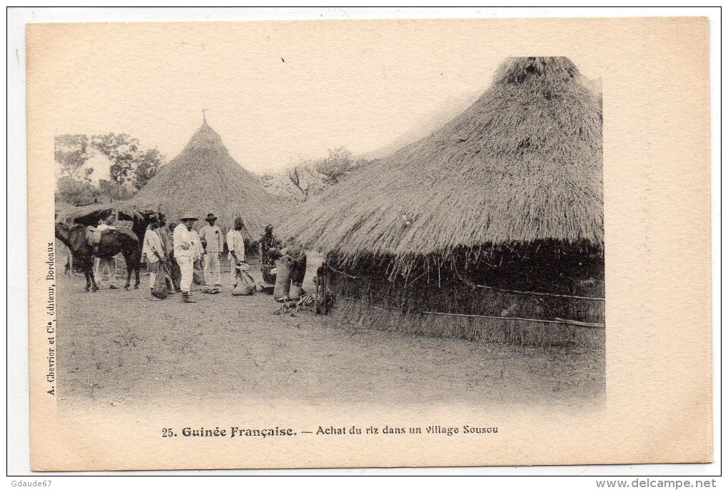 GUINEE FRANCAISE - ACHAT DU RIZ DANS UN VILLAGE SOUSOU - Guinée Française