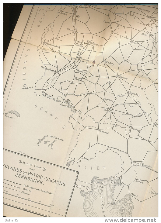 2 RAILWAY MAPS WWI Belgium Northern France Luxembourg Russia + Germany Austria Hungary Eisenbahnkarten - Europa