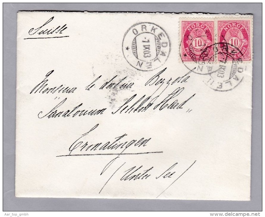 HEIMAT NORWEGEN ORKEDALEN 1903-09-07 Brief Nach CH Ermatingen - Storia Postale