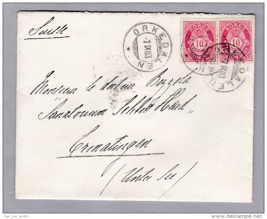 HEIMAT NORWEGEN ORKEDALEN 1903-09-07 Brief Nach CH Ermatingen - Lettres & Documents