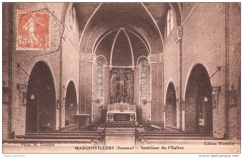 Marquivillers (80 . Somme)  Intérieur De  L´Eglise - Friville Escarbotin