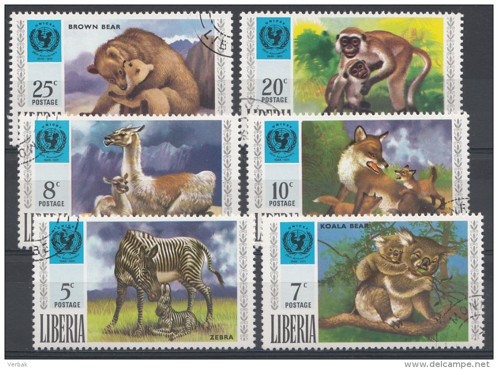 Animaux Liberia 1971 Oblitérés / Used / Gestempeld - Altri & Non Classificati