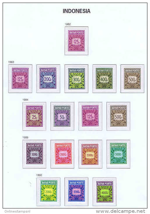 Indonesia Postage Due Stamps 1982 - 1990 MNH/**  Mi 77 - 92 - Indonesië