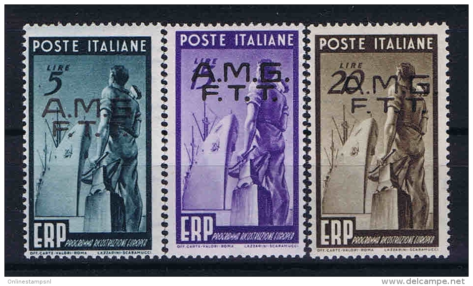 Italy AMG FTT, 1949 Sa 43-45 , Mi 67-69  MNH/** - Nuovi