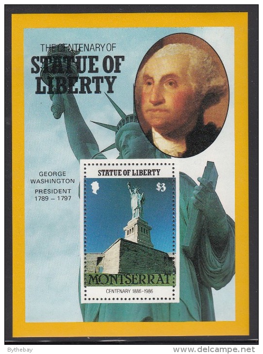 Montserrat MNH Scott #636 $3 George Washington, Statue Of Liberty - Centenary - Montserrat