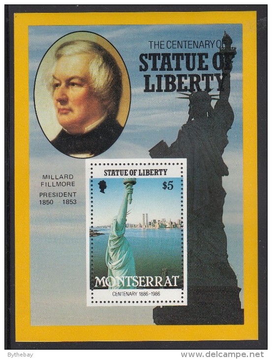 Montserrat MNH Scott #638 $5 Millard Fillmore, Statue Of Liberty - Centenary - Montserrat