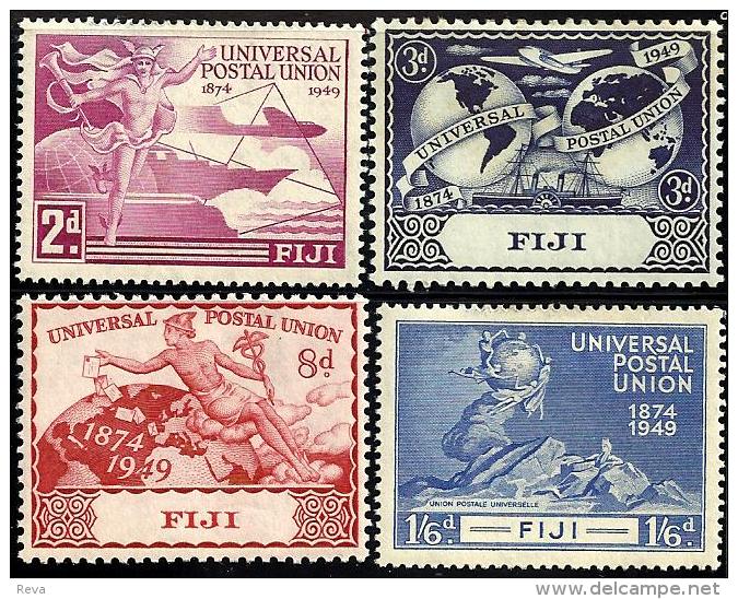FIJI ISLANDS  UPU 75 YEARS AIRPLANE SHIP SET OF 4 MHD 1949 SG272-75 READ DESCRIPTION !! - Fidji (...-1970)