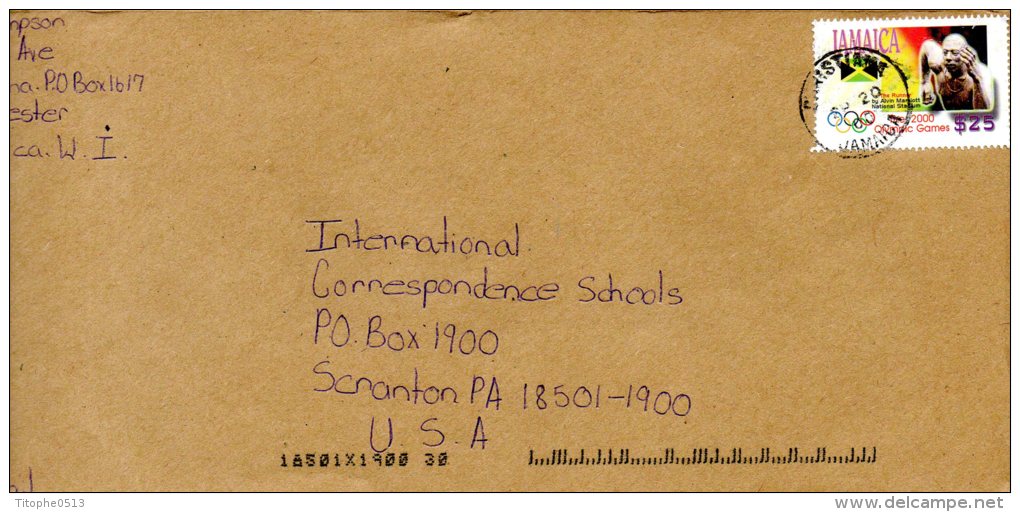 JAMAÏQUE. N°979 De 1982 Sur Enveloppe Ayant Circulé. J.O. De Sydney/Athlétisme. - Estate 2000: Sydney