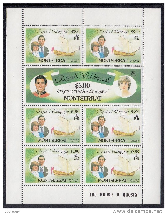 Montserrat MNH Scott #467-#468 Sheet Of 7 $3 Prince Charles, Lady Diana - Royal Wedding - Montserrat