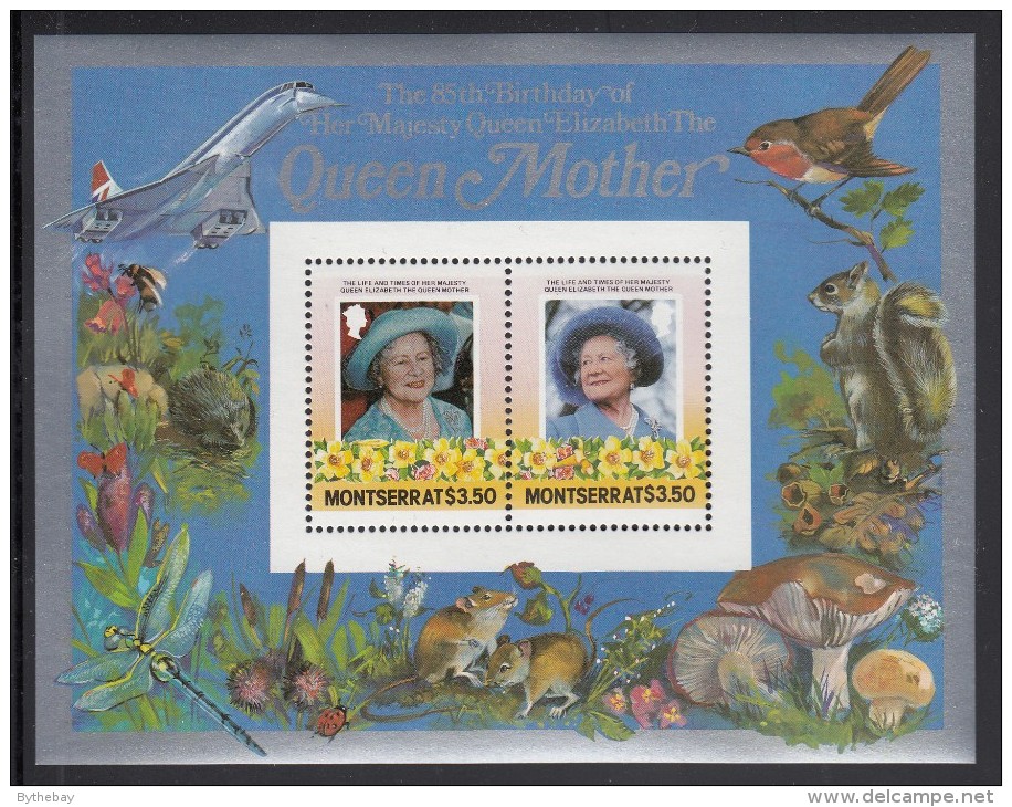 Montserrat MNH Scott #563 Souvenir Sheet Of 2 $3.50 Queen Mother - 85th Birthday - Montserrat