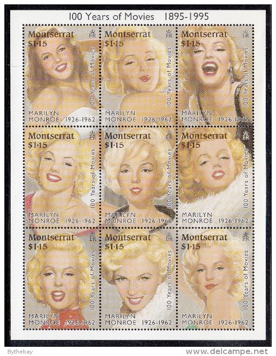 Montserrat MNH Scott #860 Sheet Of 9 Different $1.15 Portraits Of Marilyn Monroe - Montserrat