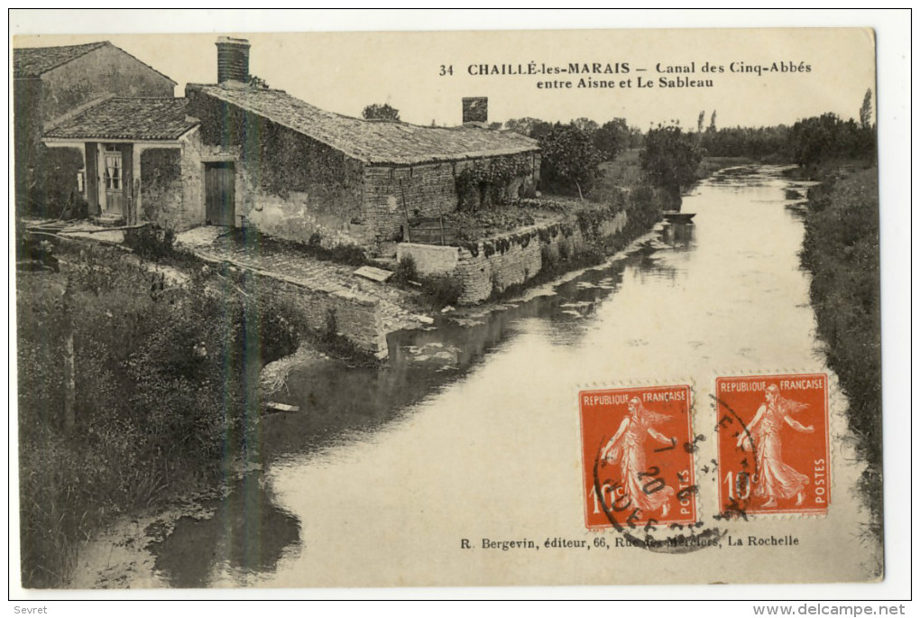 CHAILLE- LES- MARAIS. - Canal Des Cinq - Abbés Entre Aisne Et Le Sableau - Chaille Les Marais