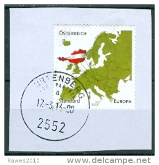 Österreich Hirtenberg Mi. 3006 TGST Europa Standard 2012 Landkarte Europas Briefstück - Briefe U. Dokumente