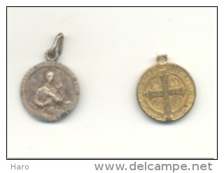 Lot De 2 Petites Médailles Religieuses (b139) - Religión & Esoterismo