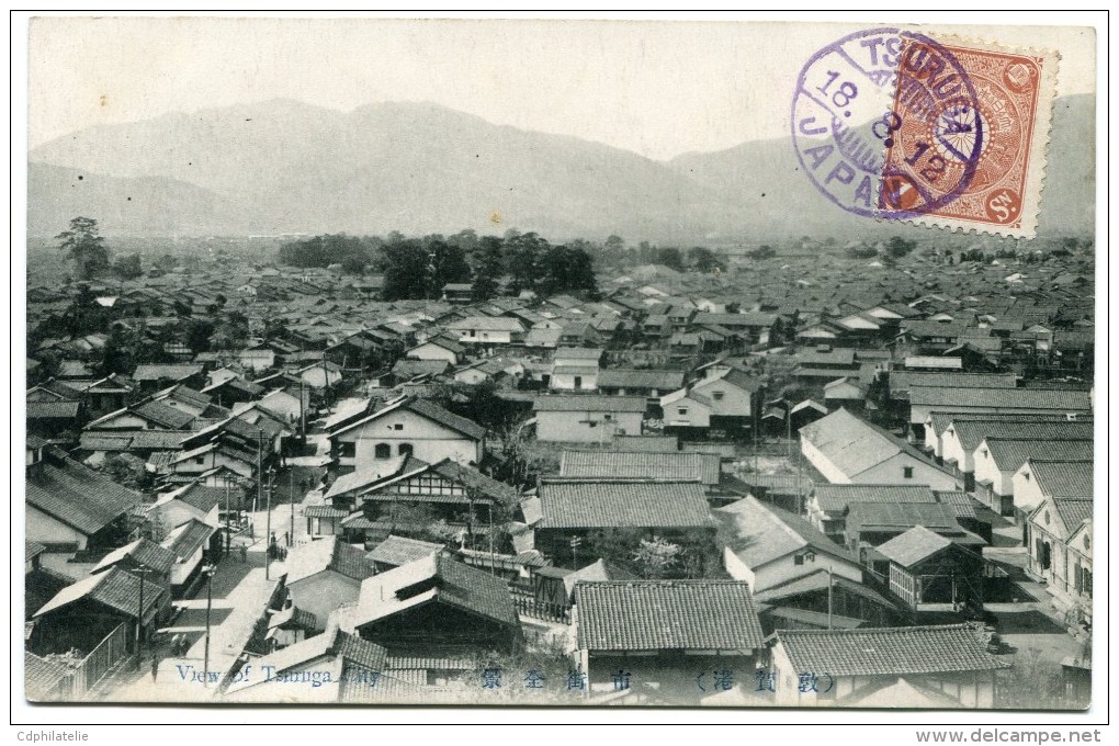 JAPON CARTE POSTALE DEPART TSURUGA 18-8-12 POUR LA FRANCE - Lettres & Documents