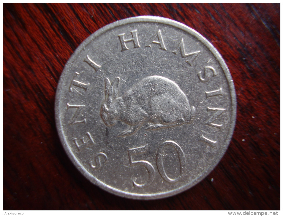 TANZANIA 1973 FIFTY CENTS  NYERERE Copper-Nickel  USED COIN. - Tanzania