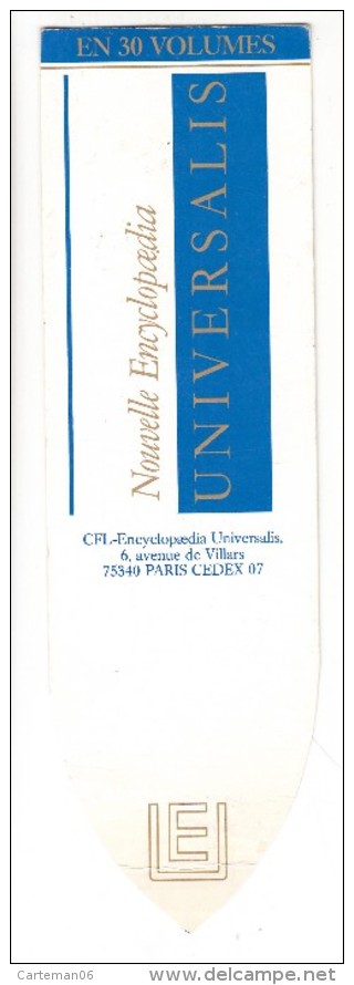 Marque Pages - Universalis - Nouelle Encyclopoedia ( Professeur Jean Bernard - Jean Boissonnat - Alain Duhamel - Marque-Pages