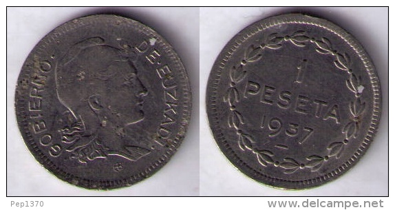 ESPAÑA 1937 - 1 PESETA GOBIERNO DE EUZKADI - 1 Peseta