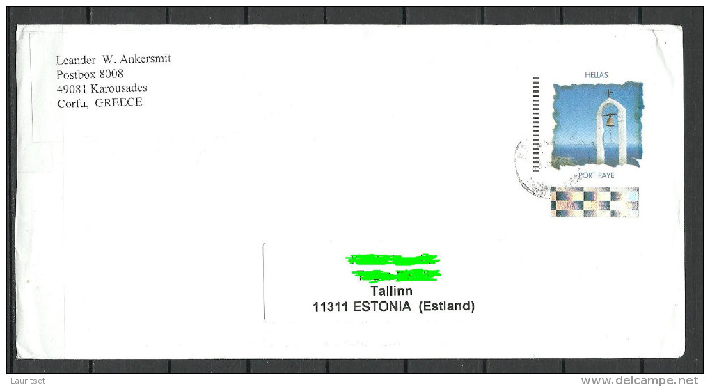 GRIECHENLAND GREECE 2014 Letter Postal Stationery Ganzsache To Estonia Estland - Cartas & Documentos